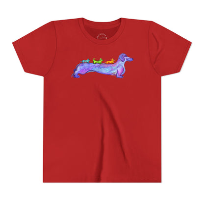Dachshund Rainbow Crew Youth Tee