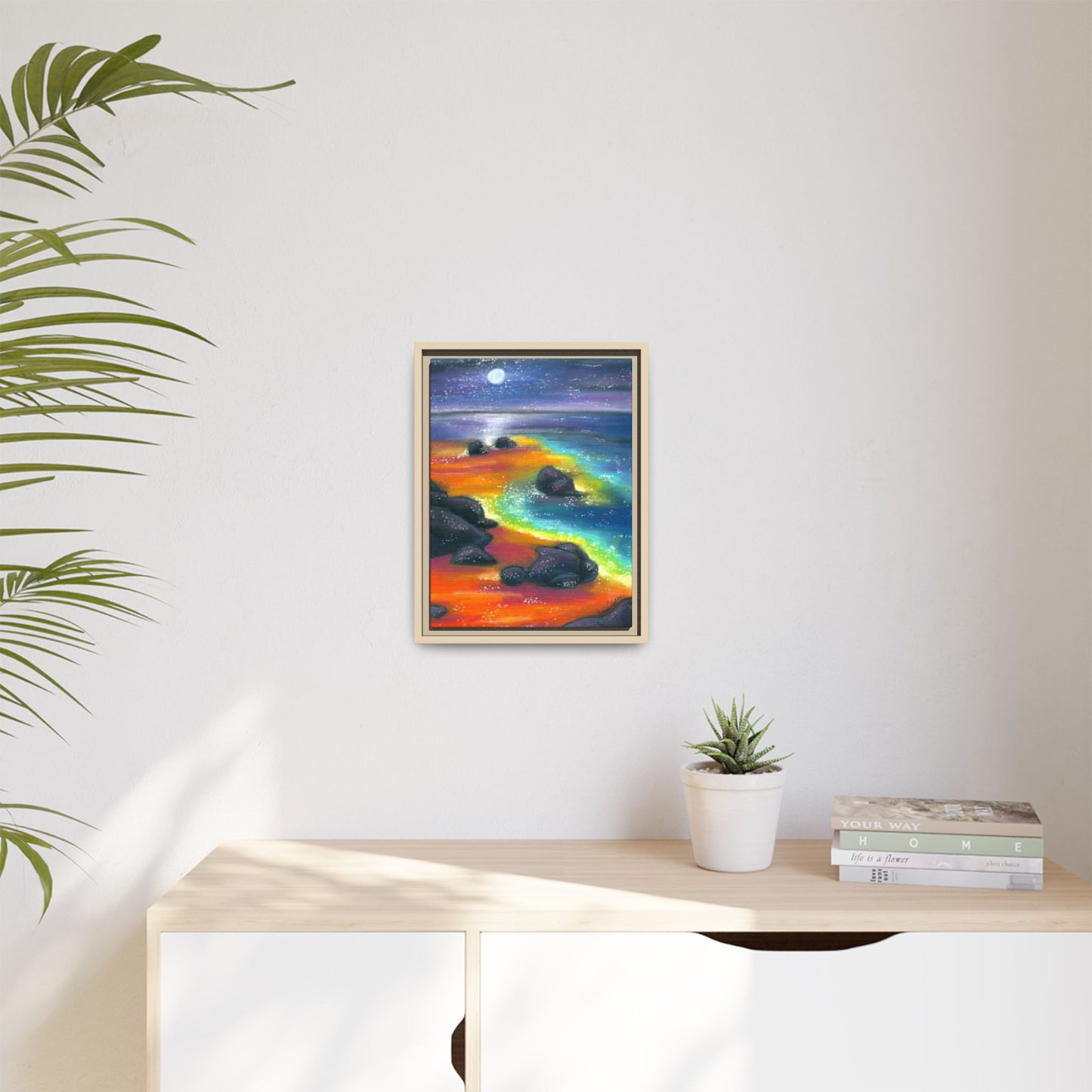 Beach at Night Frame Wall Art
