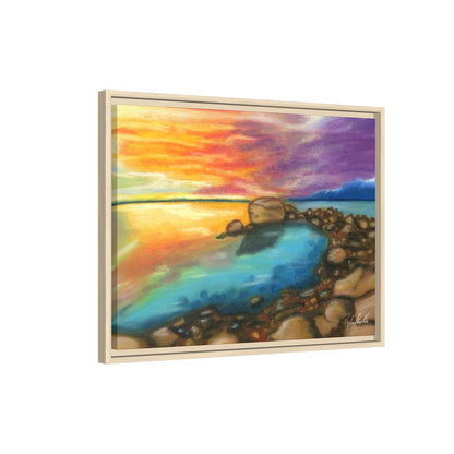 Sunset Ocean Beach Framed Wall Art