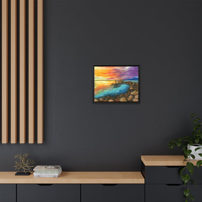 Sunset Ocean Beach Framed Wall Art