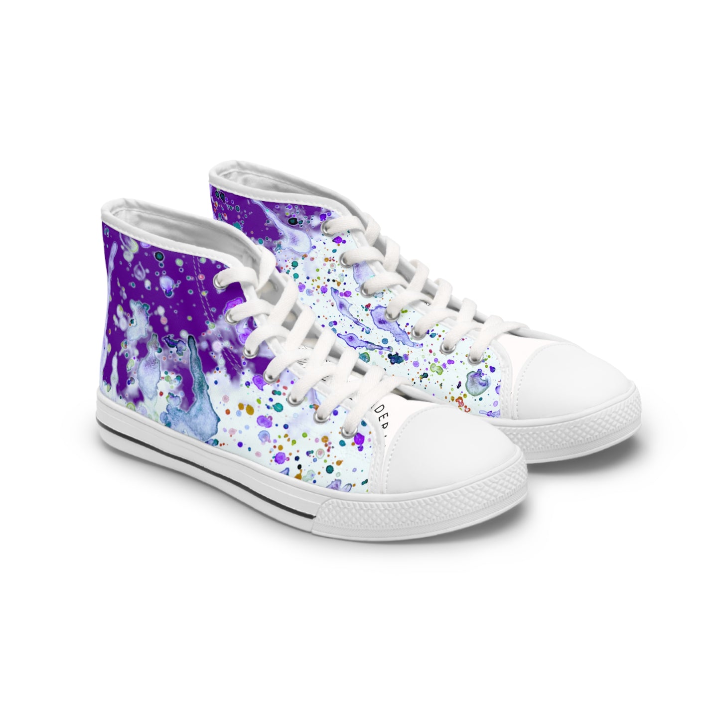 Purple Color Splash Unisex Classic High Top Sneakers