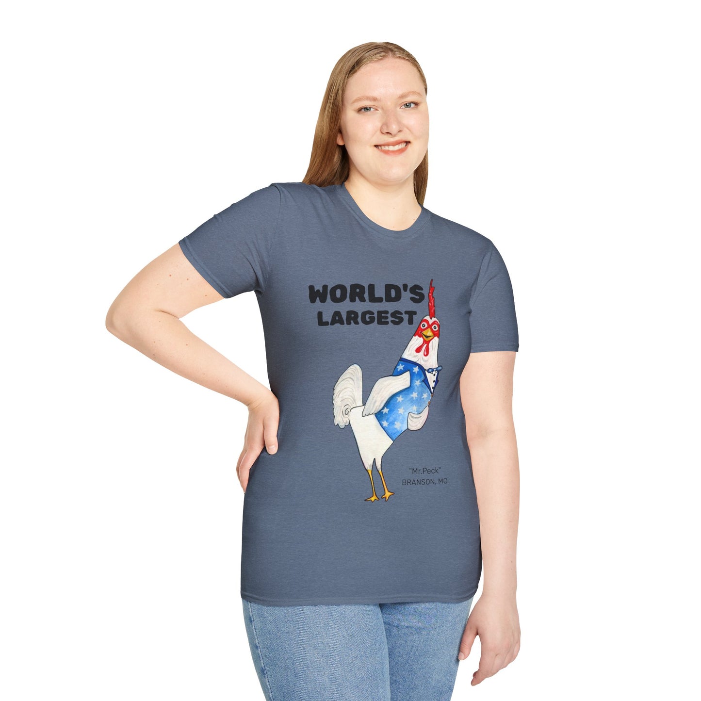 World's Largest Chicken T-Shirt — Funny Patriotic Rooster Tee