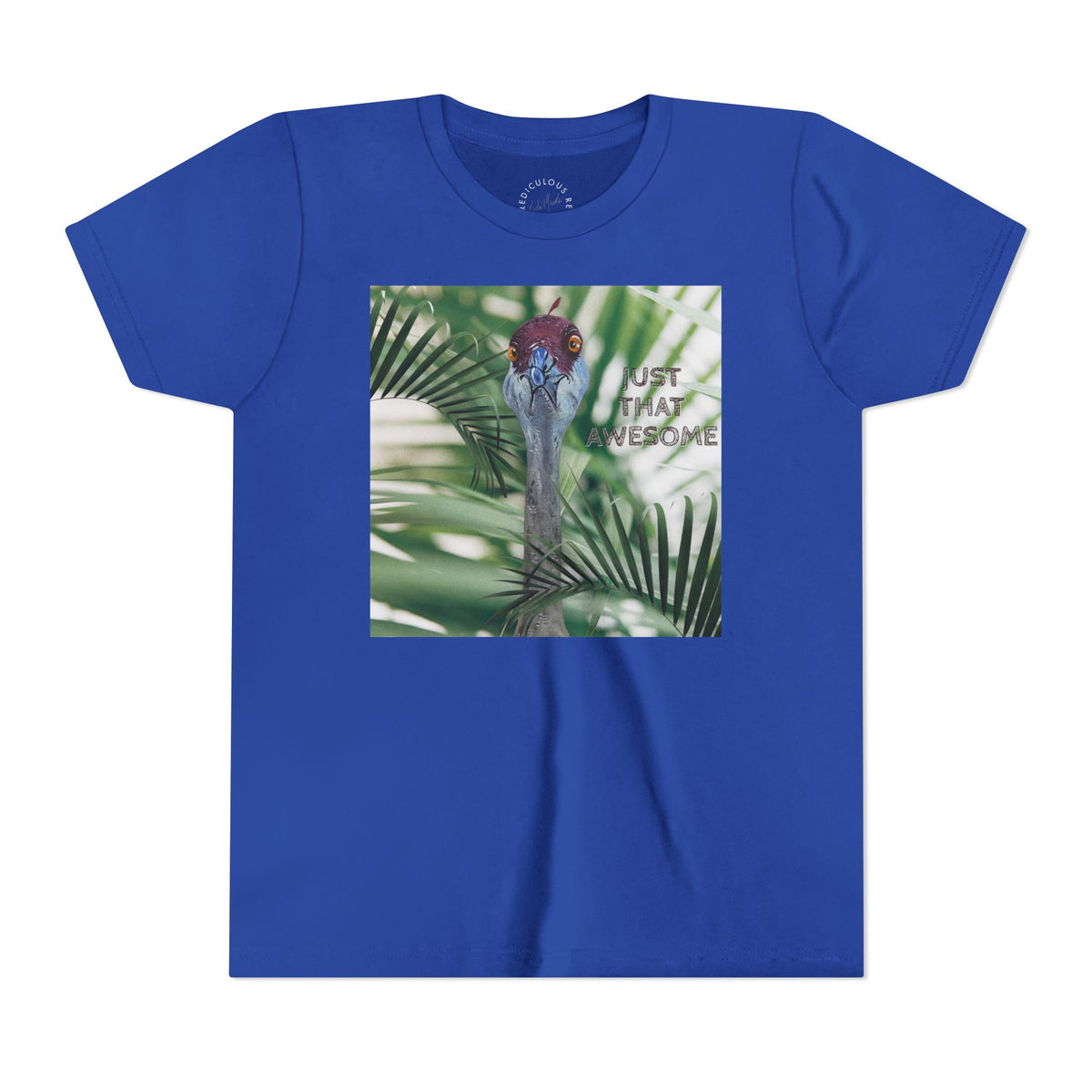 Youth Tee — 'Just That Person' Tropical Bird Graphic