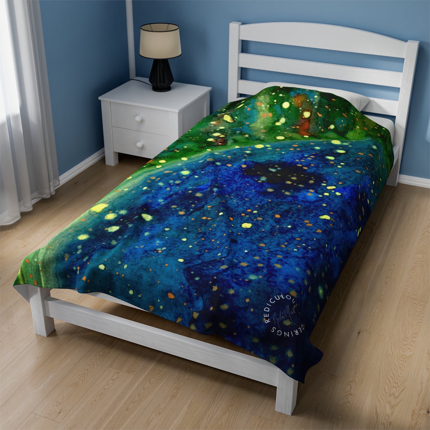 Blue Planet Galaxy Velveteen Plush Blanket