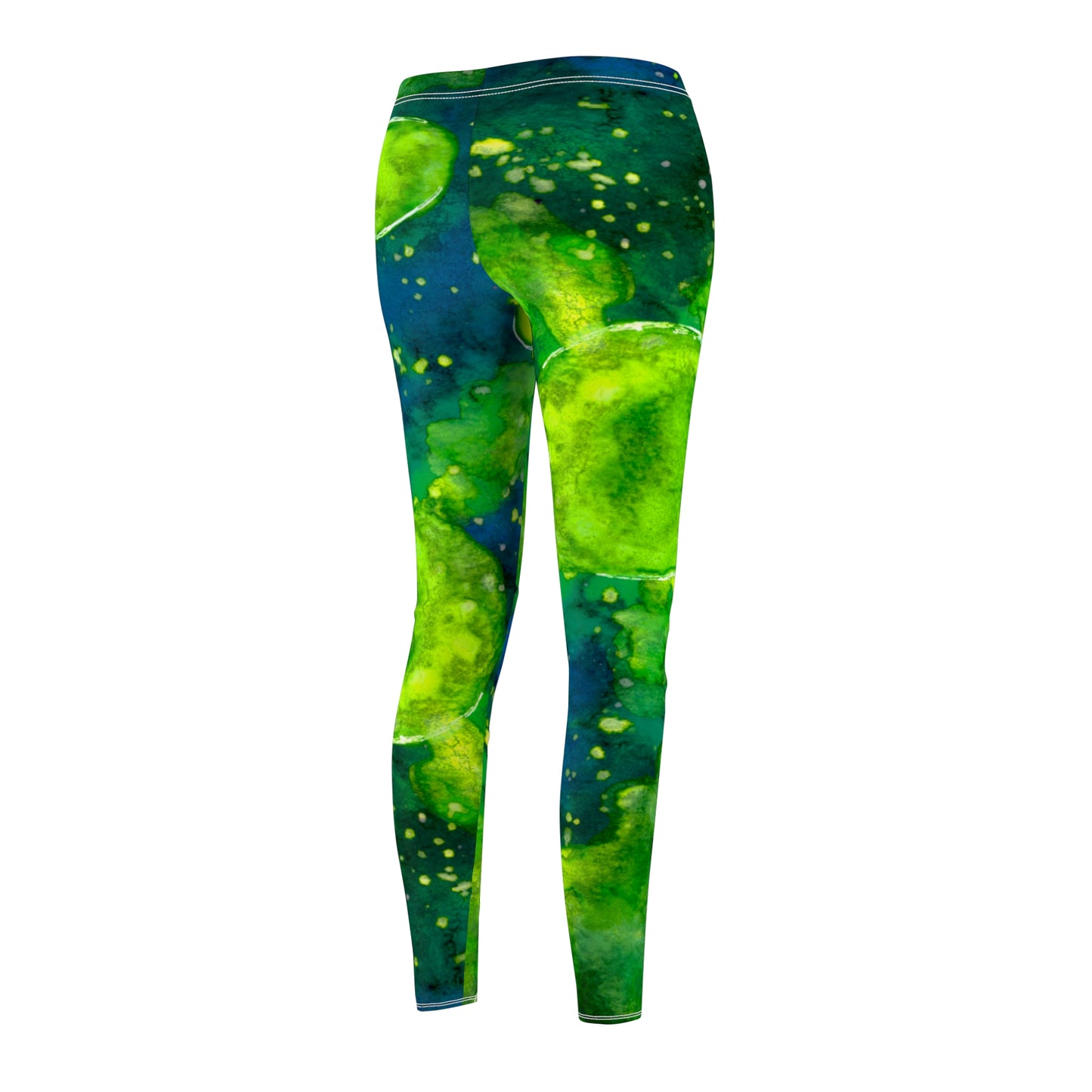 Green Galaxy Women's Cut & Sew Casual Leggings (AOP)