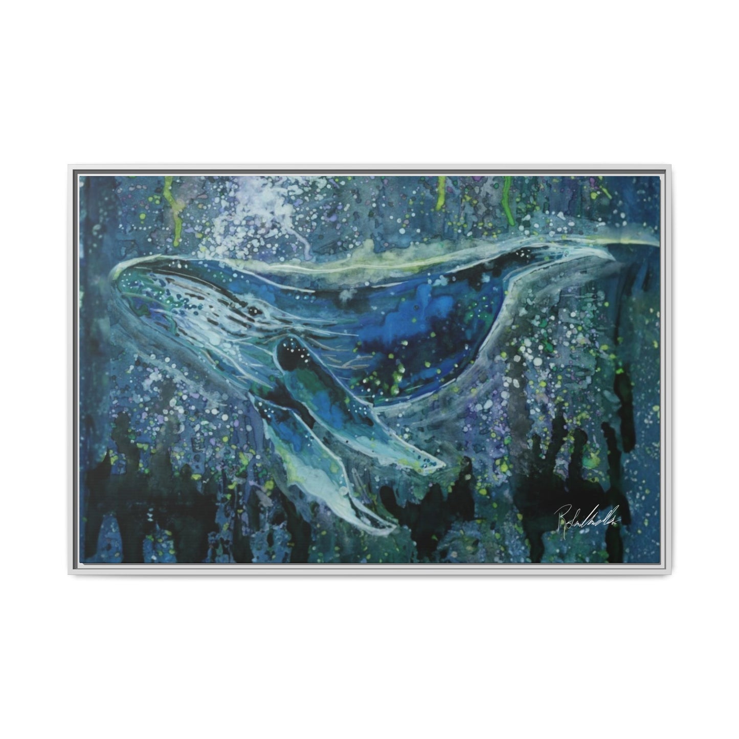 Watercolor Whale Framed Wall Art