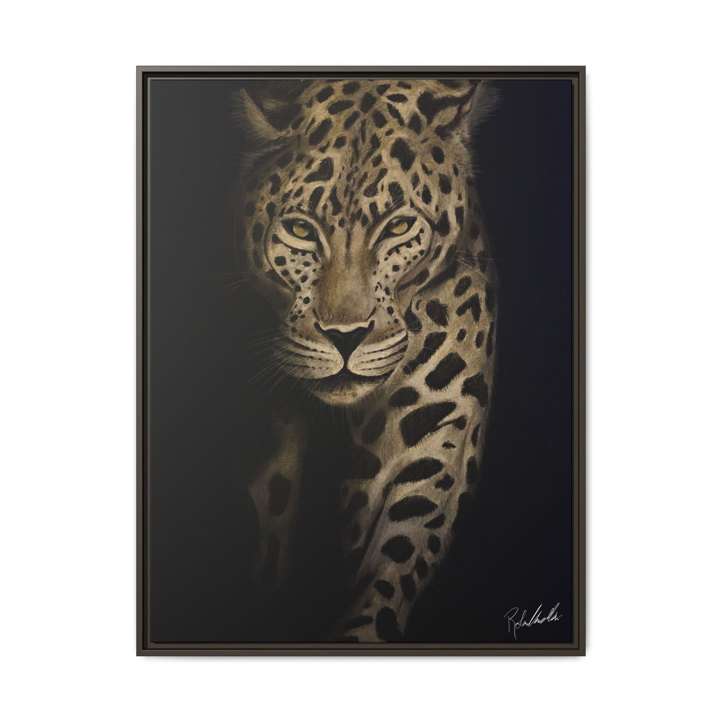 Leopard at Night Framed Wall Art