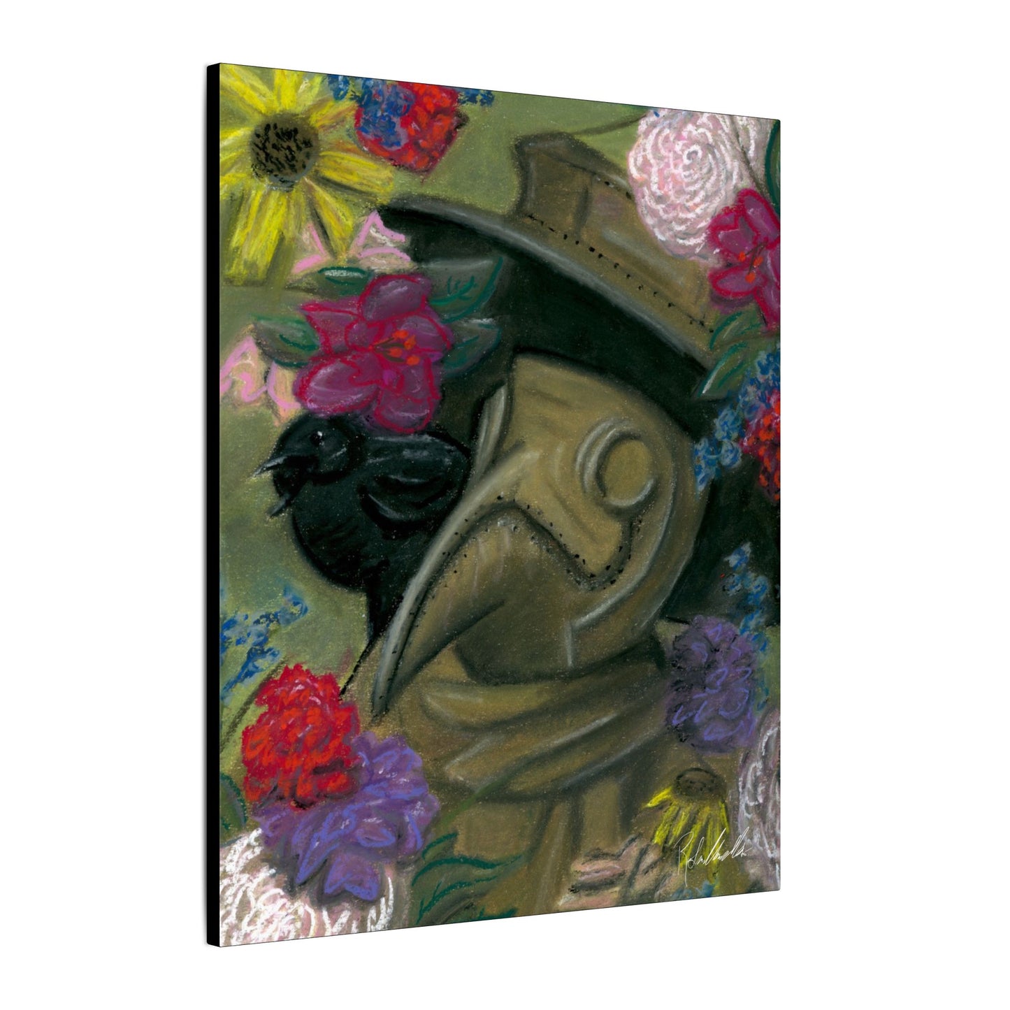 Plague Doctor and Raven Canvas Gallery Wrap