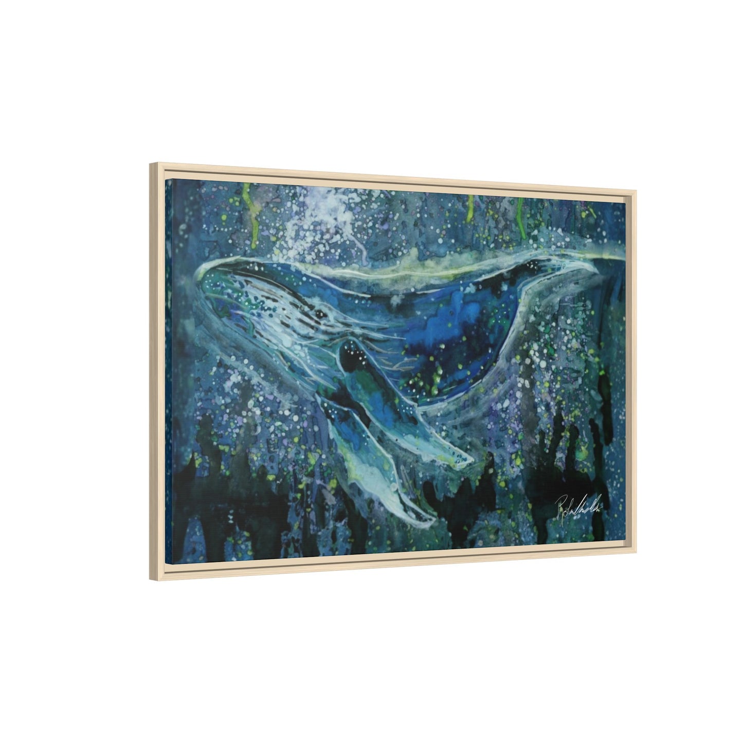 Watercolor Whale Framed Wall Art