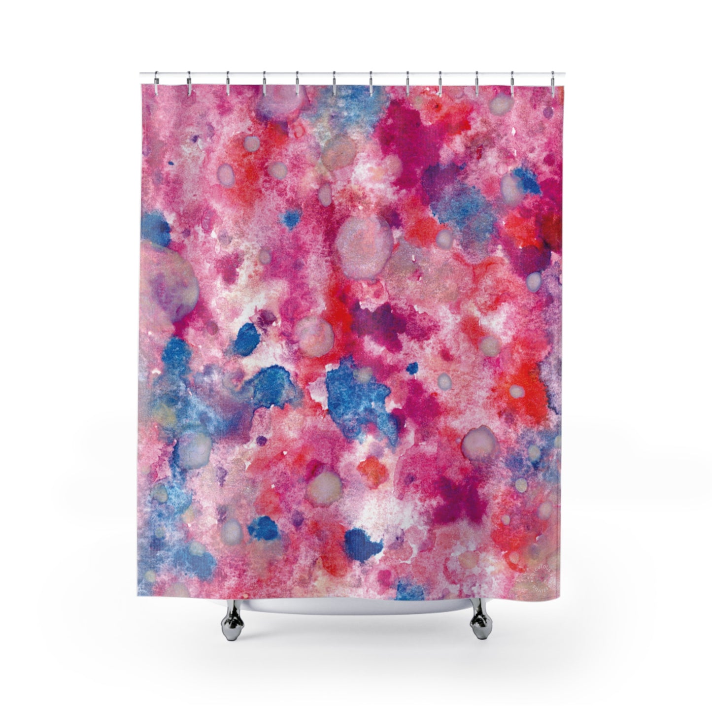 Pink Dots Shower Curtain for Home Bathroom with Durable One-Sided Print and Waterproof Polyester Material