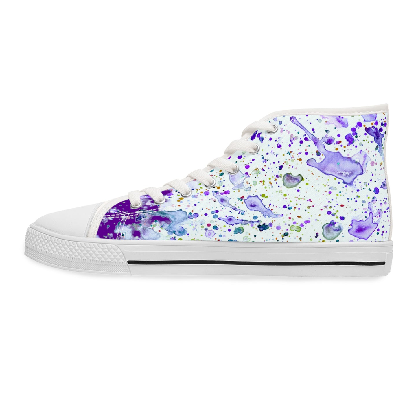 Purple Color Splash Unisex Classic High Top Sneakers