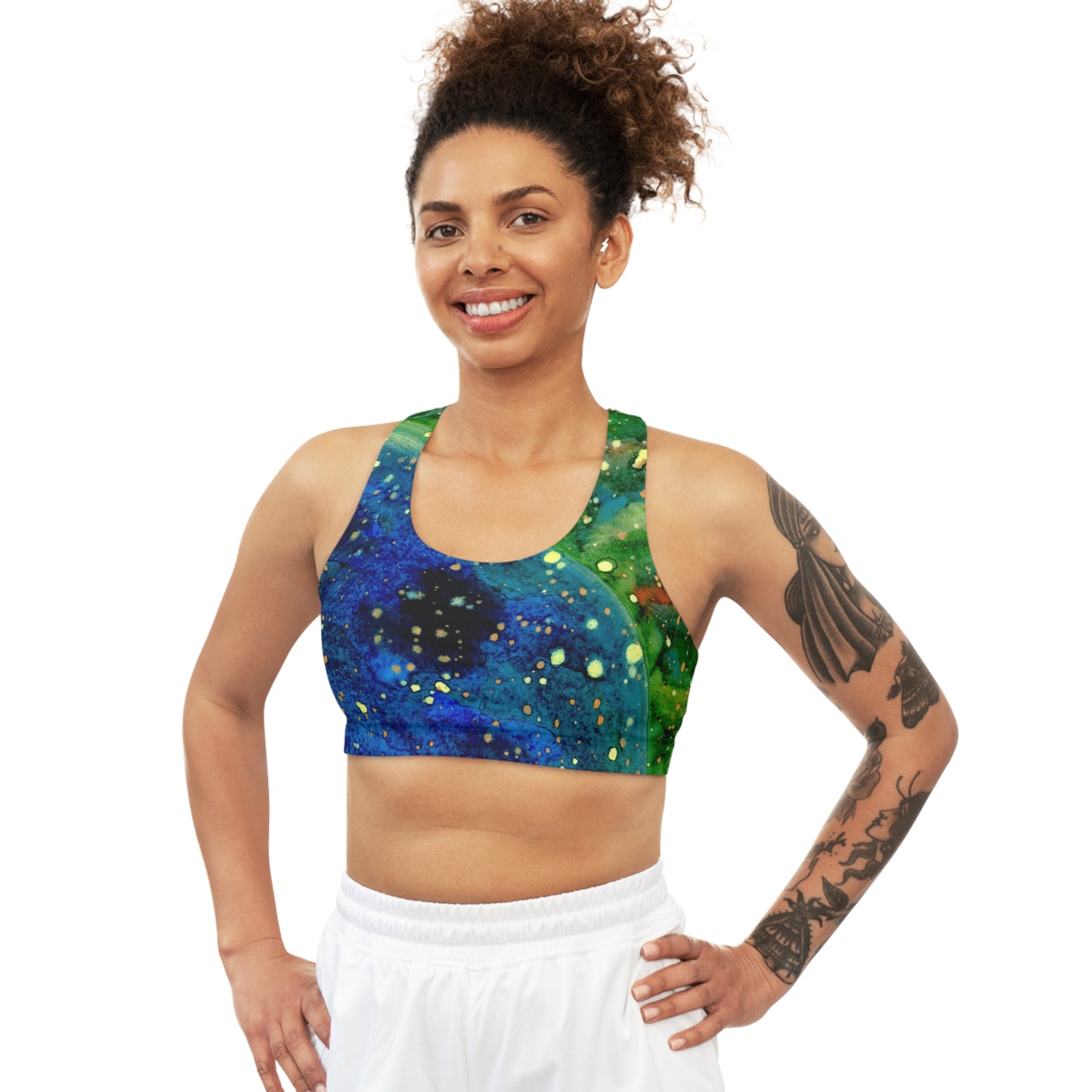 Blue Planet Galaxy Seamless Sports Bra (AOP)