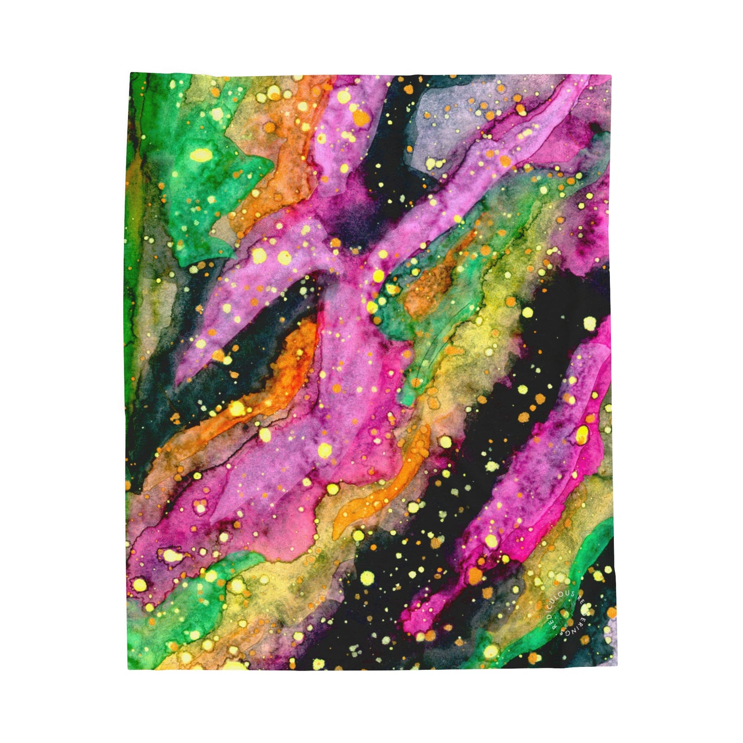 Neon Galaxy Velveteen Plush Blanket