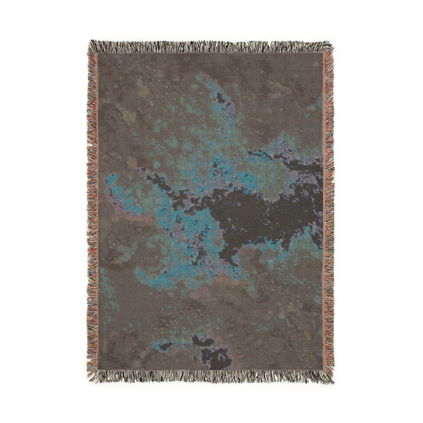 Abstract Aurora Woven Blanket — Colorful Pixel Art Throw for Living Room & Bedroom