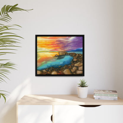 Sunset Ocean Beach Framed Wall Art