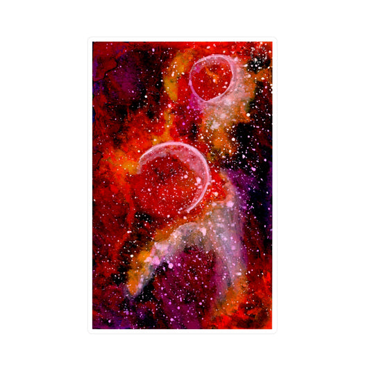 Orange Moons Galaxy Kiss-Cut Vinyl Decals Water, Scratch & UV-Resistant Satin Finish Vinyl Sticker with Removable Adhesive