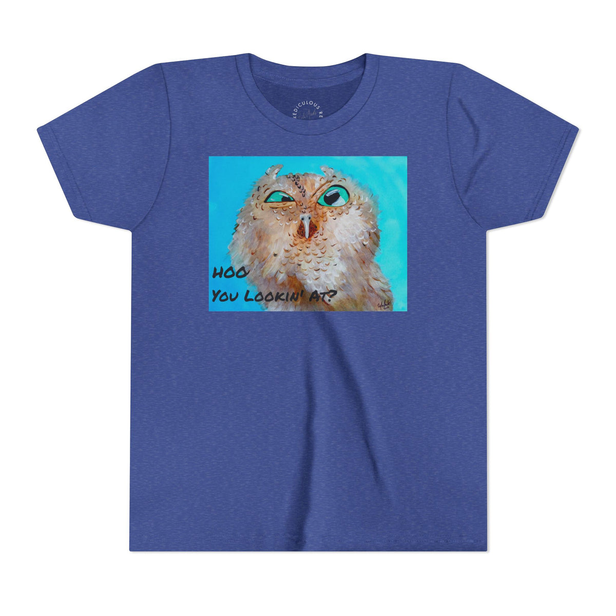 Youth Owl Tee "Hoo You Looking At?" - Cute Kids Graphic T-Shirt