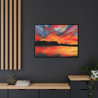Sunset Over The Lake Framed Wall Art
