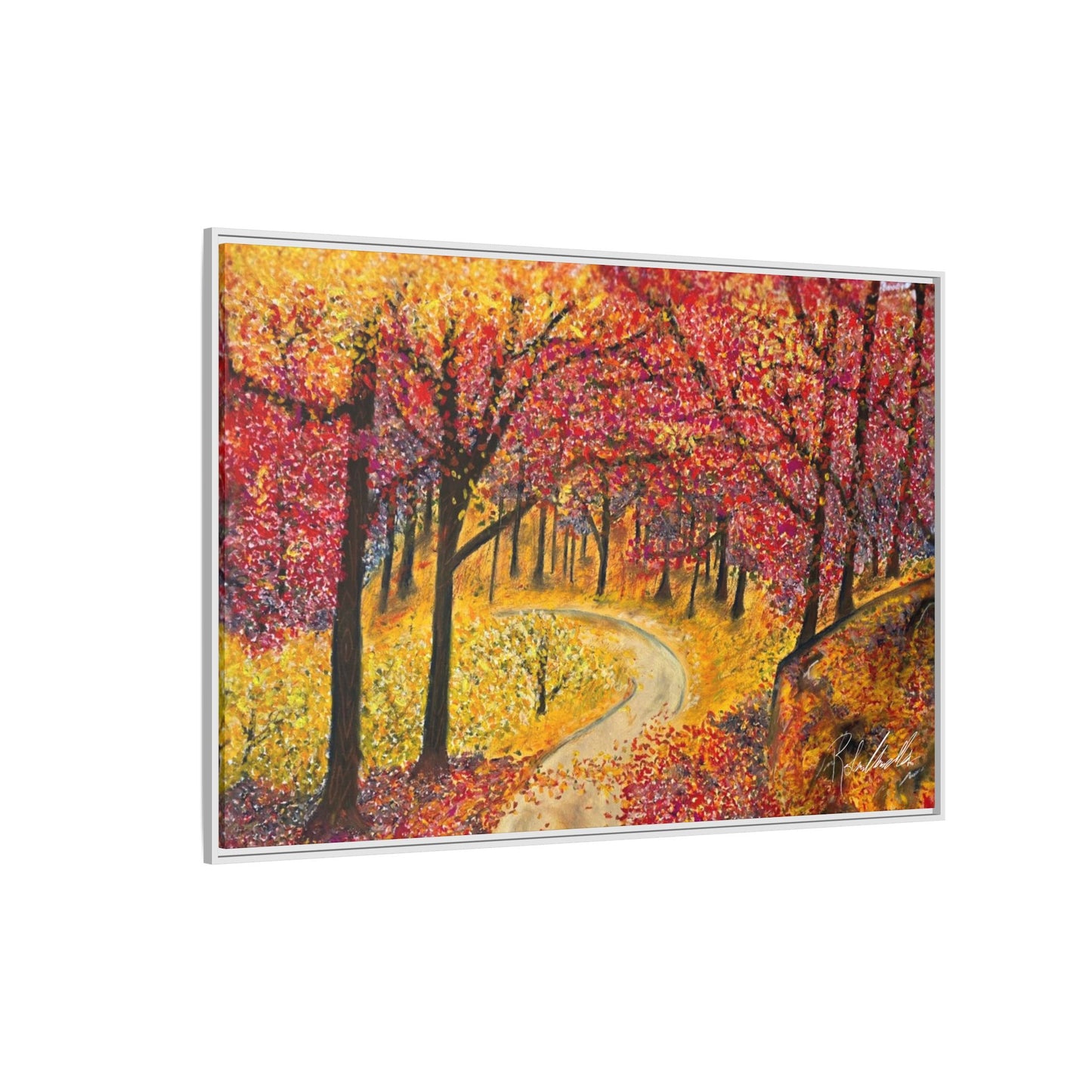 Vibrant Fall Forest Framed Wall Art