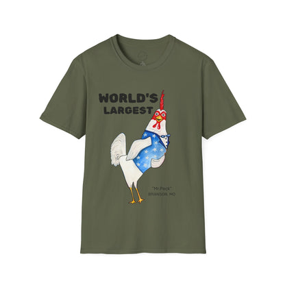 World's Largest Chicken T-Shirt — Funny Patriotic Rooster Tee