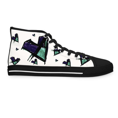 High Top Sneakers — Abstract Geometric Arrow Print (Women)