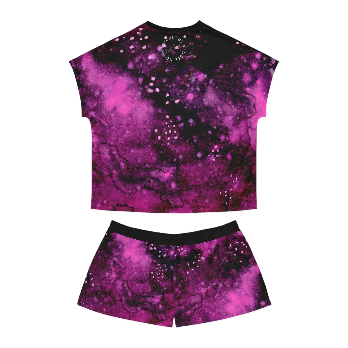 Galaxy Pink Women's Pajama Set - Short Sleeve & Shorts Sleepwear