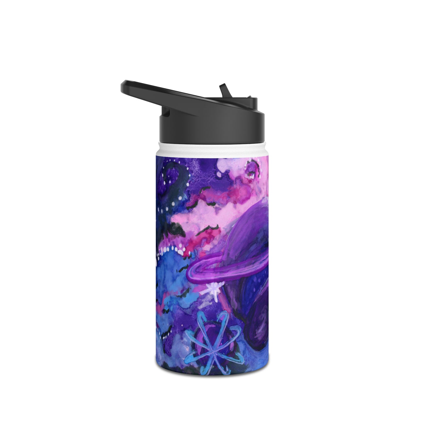 Purple Galaxy Stainless Steel Water Bottle, Standard Lid