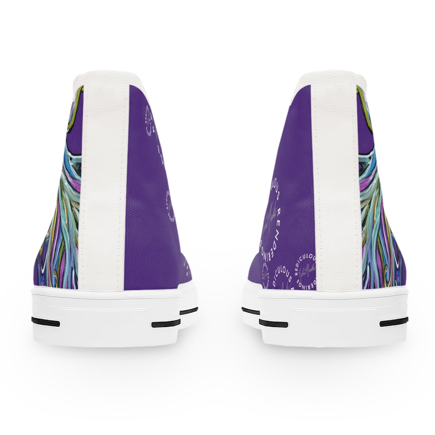 Purple Abstract Horse Unisex High Top Sneakers