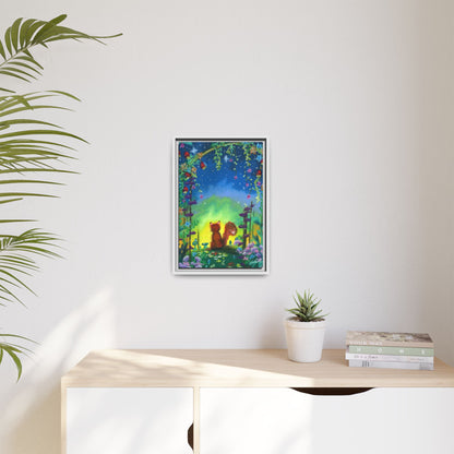 Fox Under Flowers Framed Wall Art
