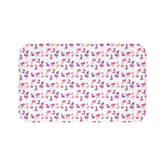 Flamingo Bath Mat  Anti-Slip, 100% Microfiber Rug- Home & Bathroom Supplies