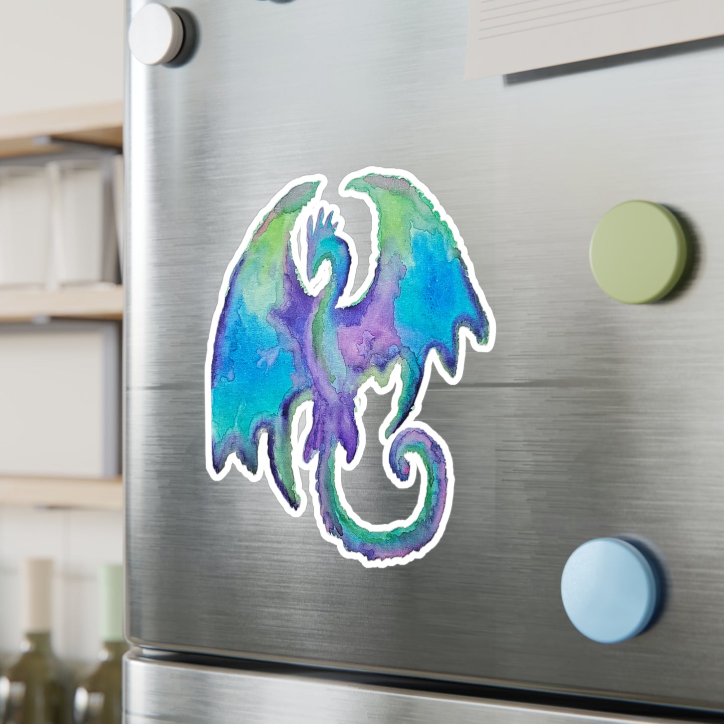 Blue Dragon Vinyl Kiss-Cut Decal Water, Scratch & UV-Resistant Satin Finish Vinyl Sticker with Removable Adhesive