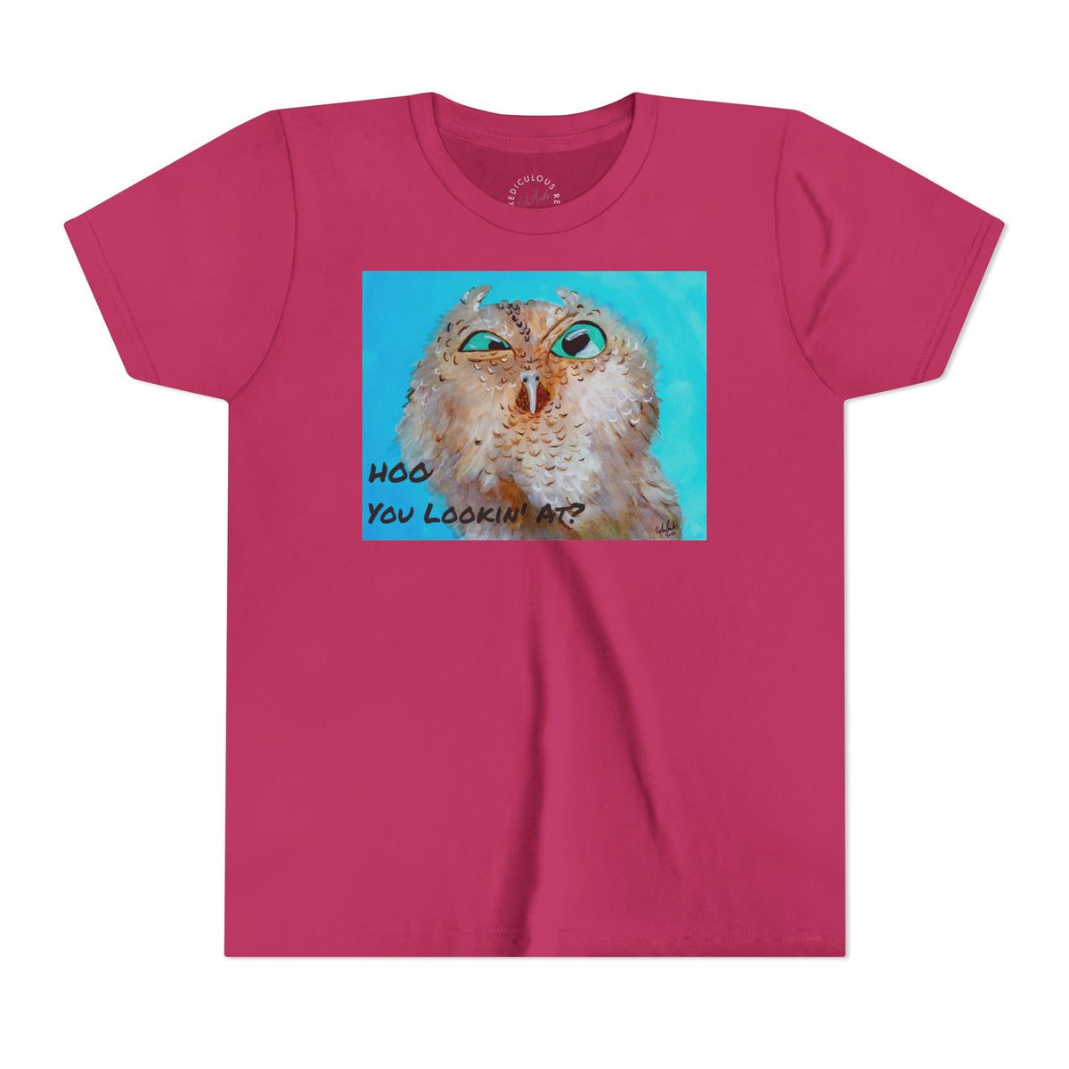 Youth Owl Tee "Hoo You Looking At?" - Cute Kids Graphic T-Shirt