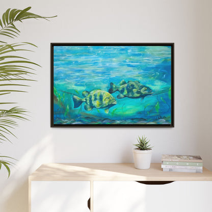 Framed Matte Canvas - Underwater Fish Scene
