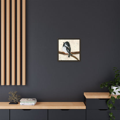 Black Finch Bird Framed Wall Art