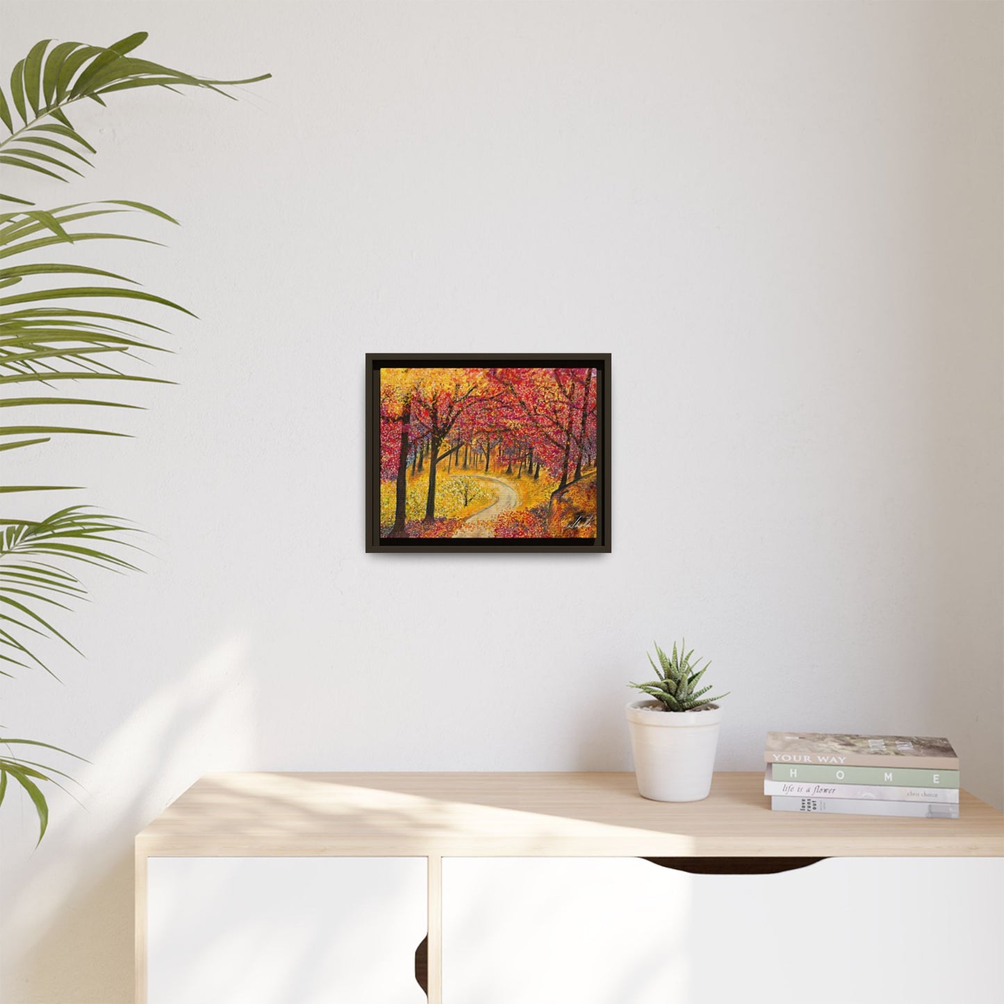 Vibrant Fall Forest Framed Wall Art