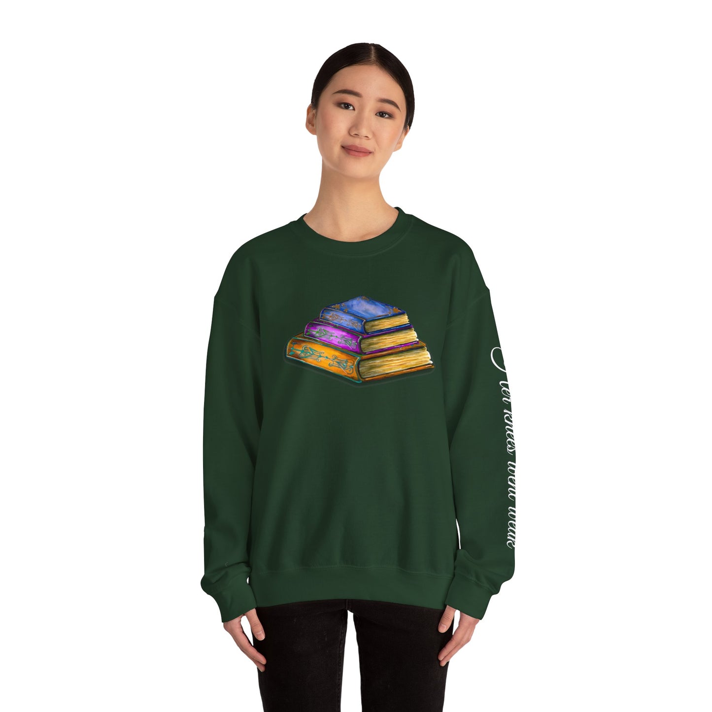 Book Quotes- Her Knees Went Weak Unisex Heavy Blend™ Crewneck Sweatshirt