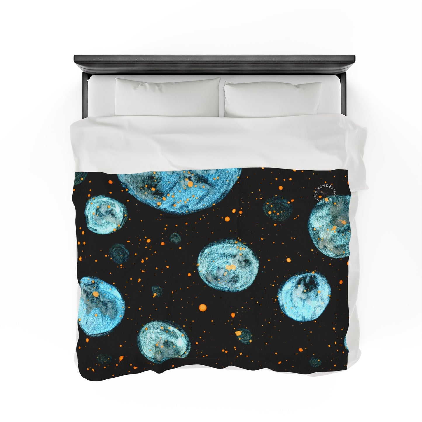 Little Blue Planets Galaxy Velveteen Plush Blanket