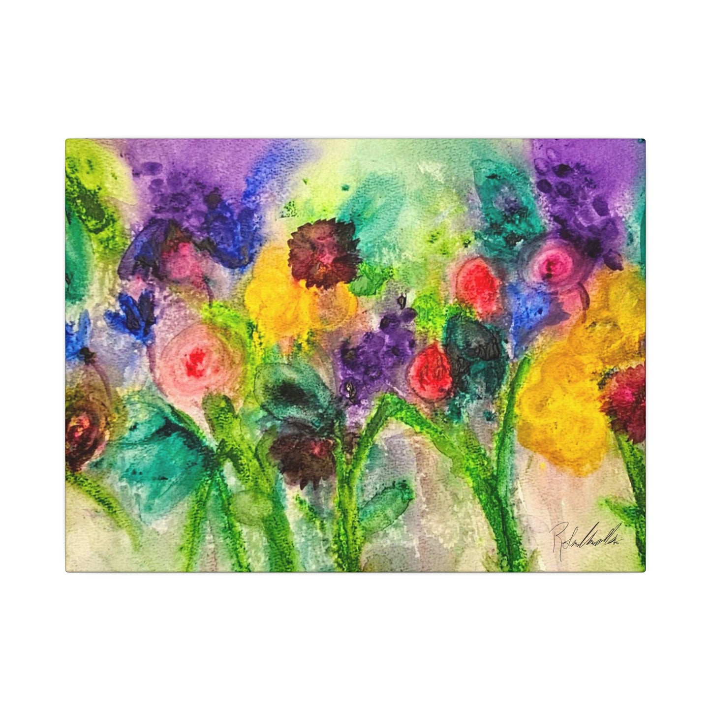 Abstract Flowers Canvas Gallery Wrap