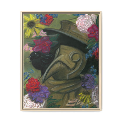 Plague Doctor and Raven Framed Wall Art