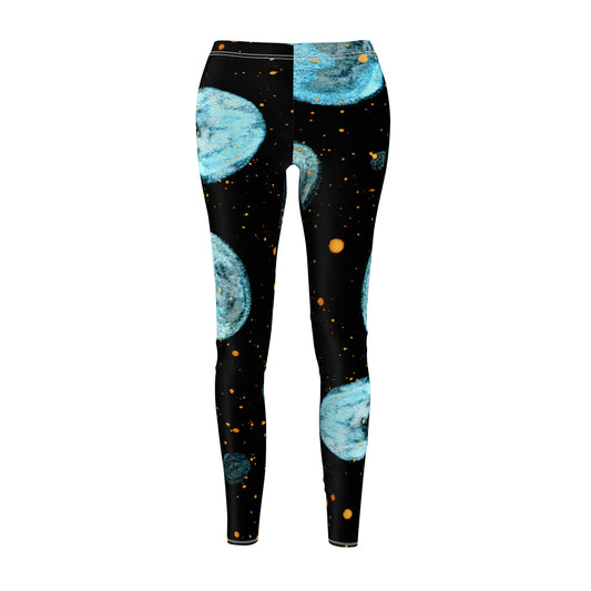 Little Blue Planets Galaxy Women's Cut & Sew Casual Leggings (AOP)