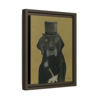 Black Lab Dog in Top Hat Framed Wall Art
