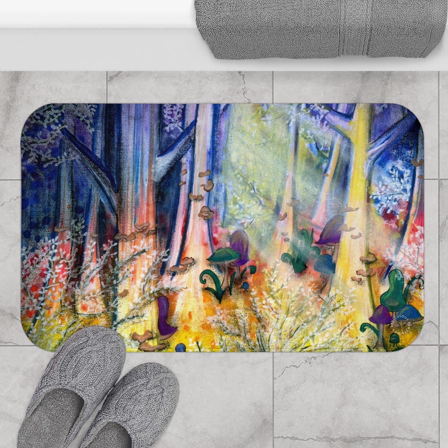 Fantasy Forest Bath Mat  Anti-Slip, 100% Microfiber Rug- Home & Bathroom Supplies