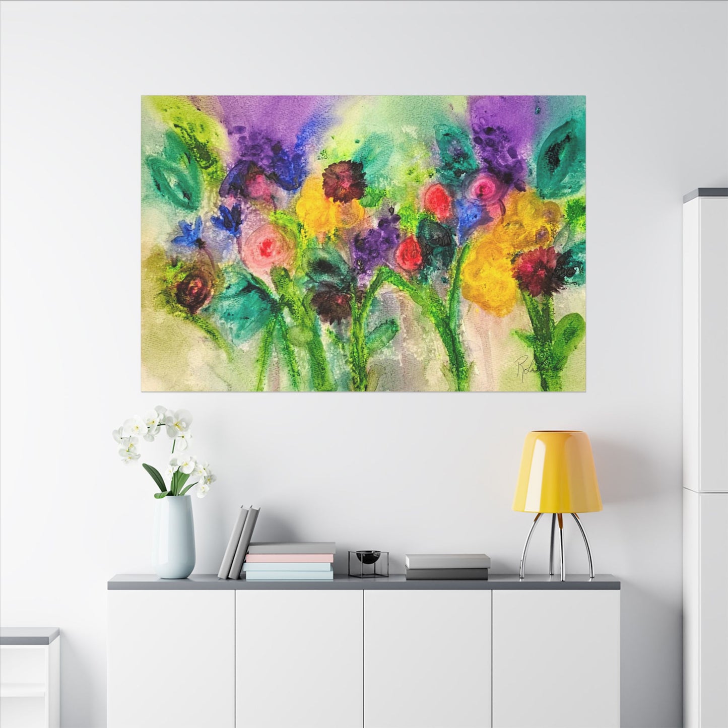 Abstract Flowers Canvas Gallery Wrap