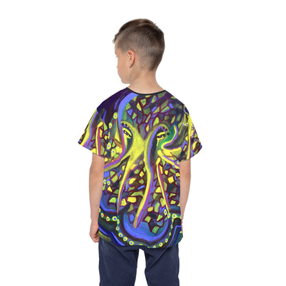 Kids Octopus Sports Jersey — Colorful Neon Sea Creature All-Over Print