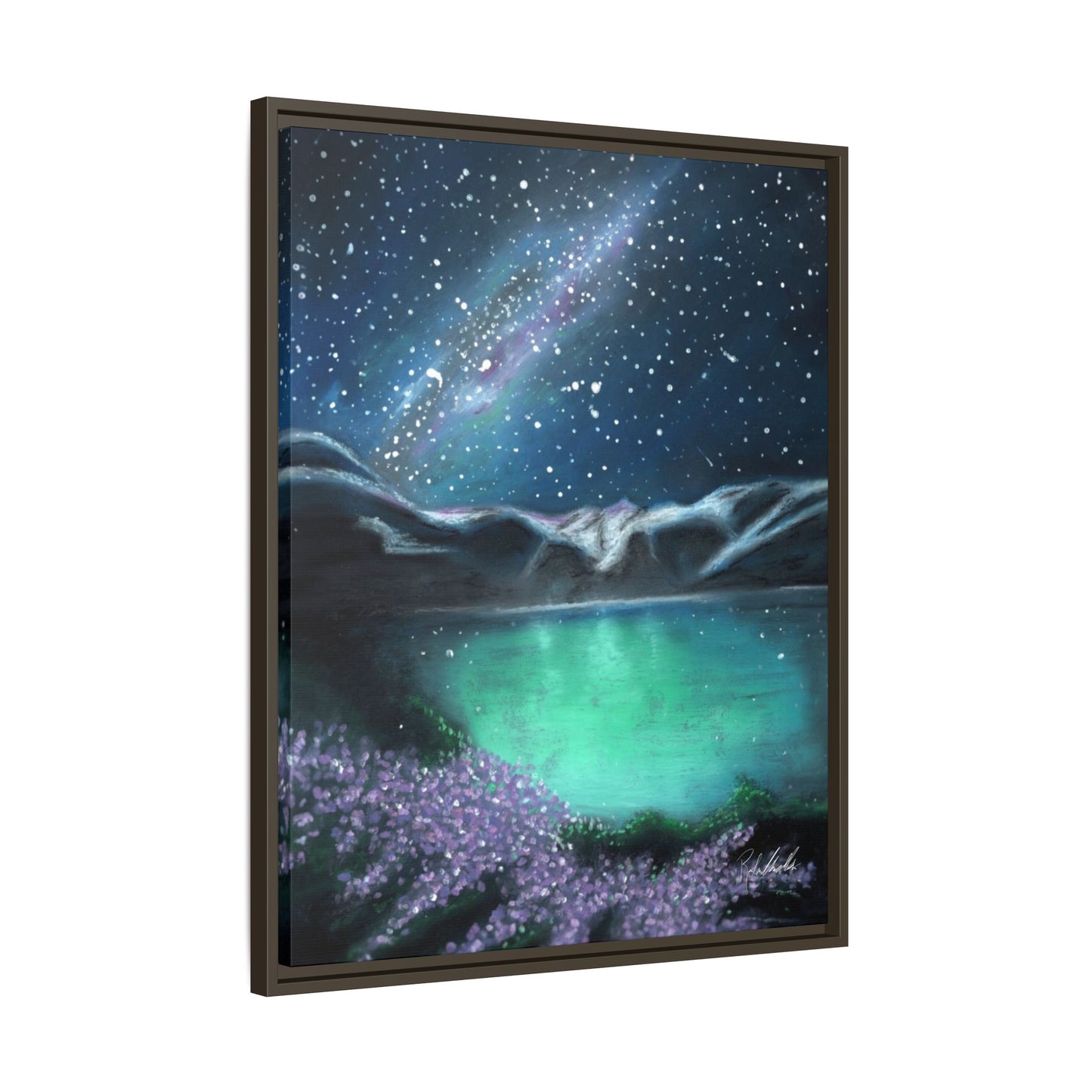 Night Sky over Spring Lake Framed Wall Art