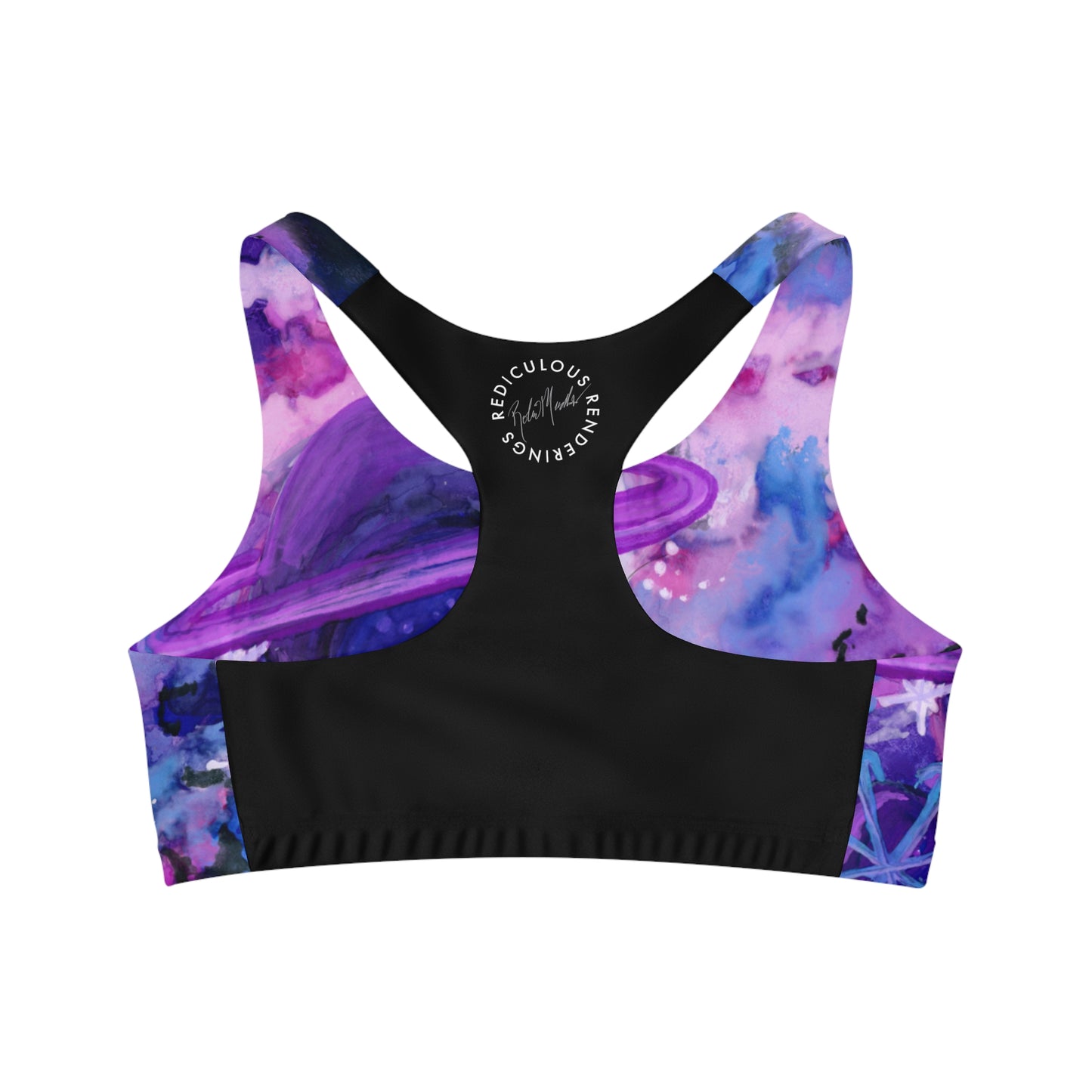 Purple Galaxy Seamless Sports Bra (AOP)