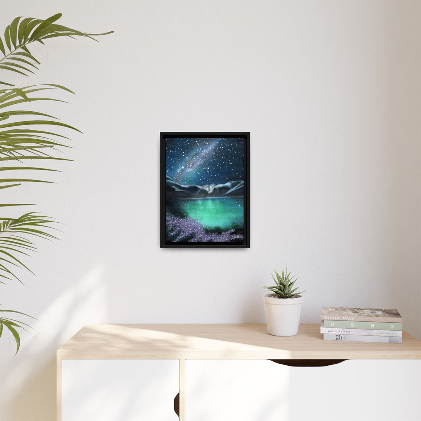 Night Sky over Spring Lake Framed Wall Art