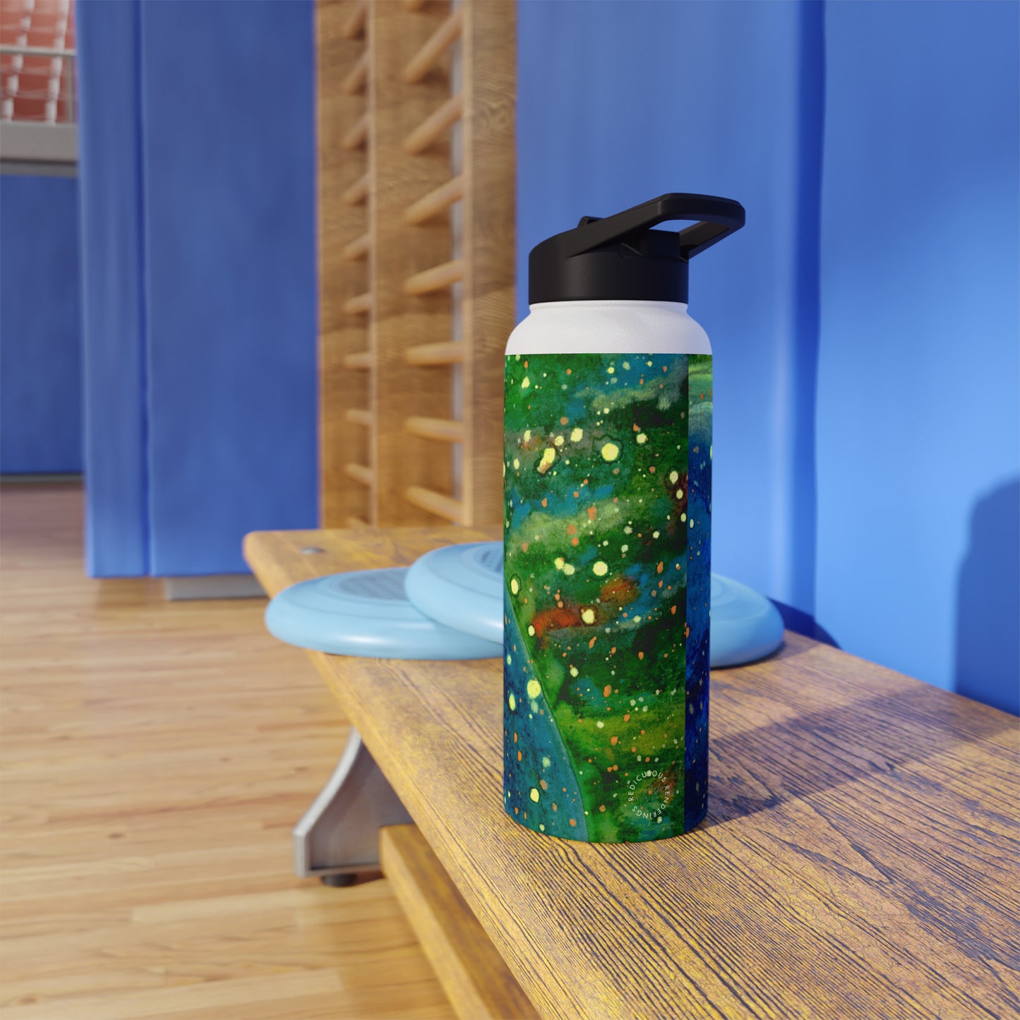 Blue Planet Galaxy Stainless Steel Water Bottle, Standard Lid