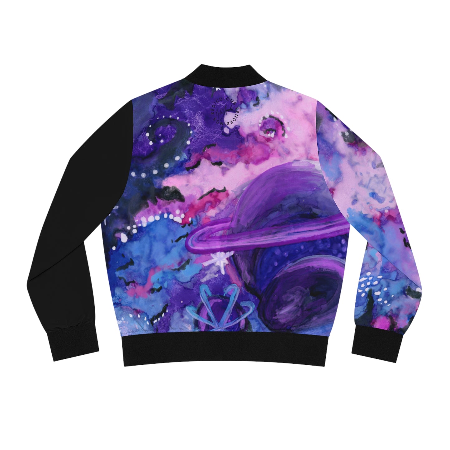 Galaxy Watercolor Bomber Jacket — Purple Space Planet AOP
