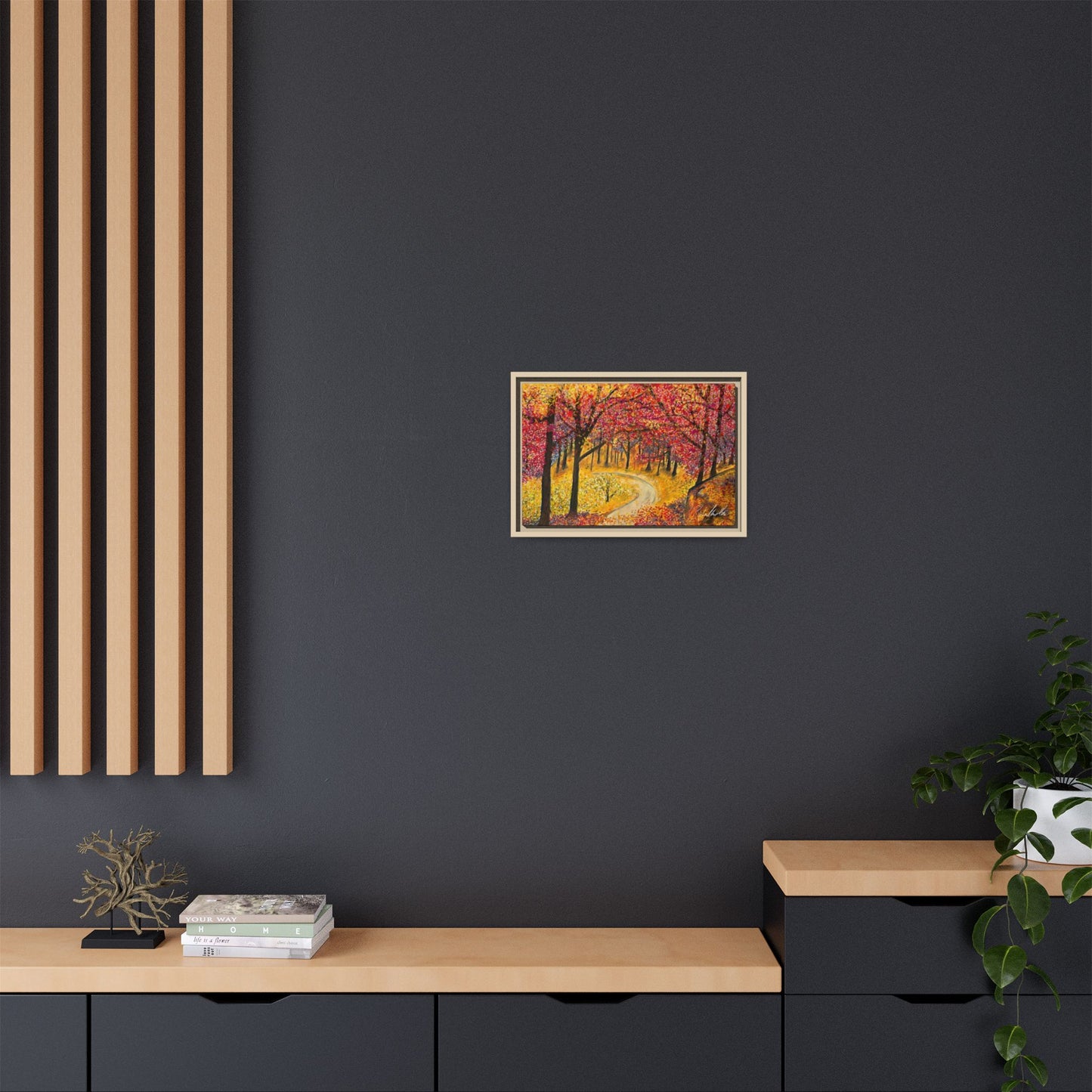 Vibrant Fall Forest Framed Wall Art